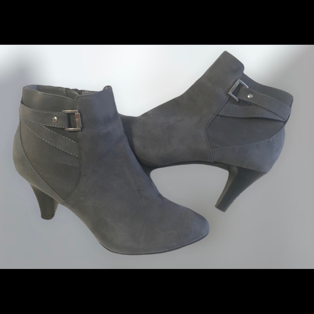 Grey Mid Heel Bootie, Size 8 1/2